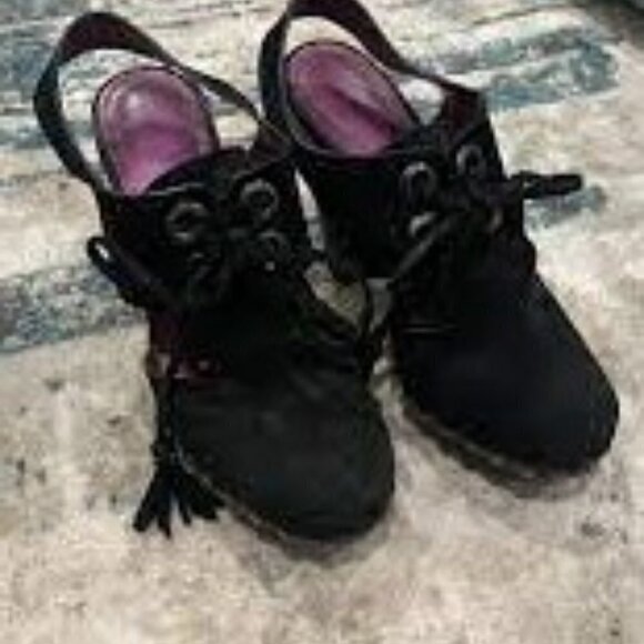 Coach Poppy Rena Platform Suede Mules Tie Sling Woman Shoes Size 9.5 - Picture 10 of 10